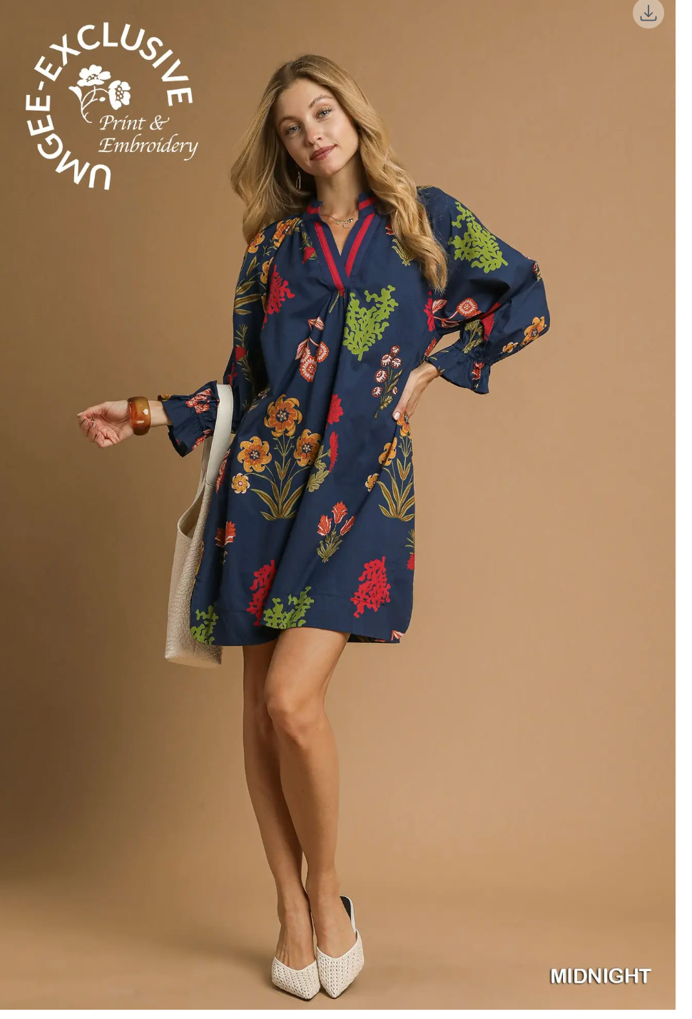 Bloom Boldly Midnight Shift Dress - DR009MN