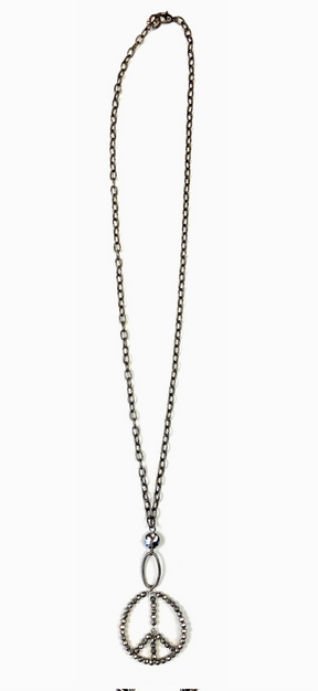Beaded Peace Necklace - N057SI