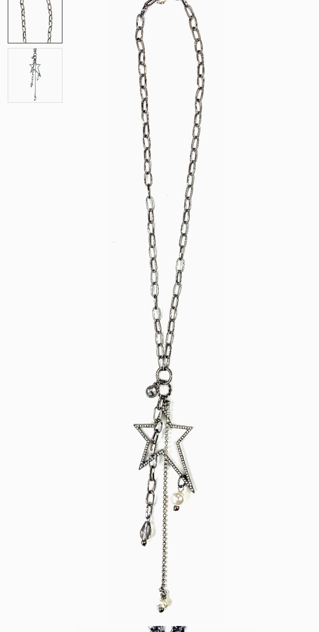Bling Star And Charm Necklace - N058SI