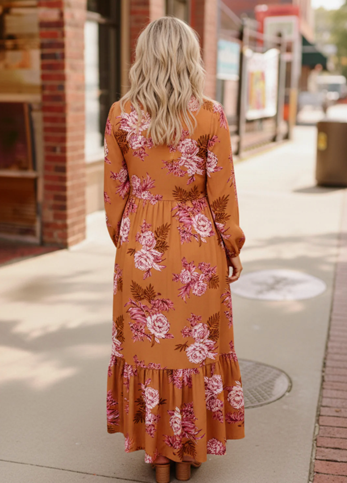 Everyone to the Dance Floor Terracotta Midi Dress