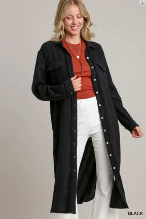 Let's Talk Style Black Long Outer - OT042BK