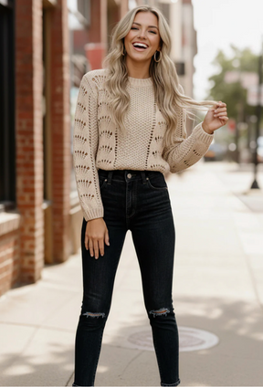 Vanilla Skies Crochet Pullover