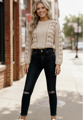 Vanilla Skies Crochet Pullover