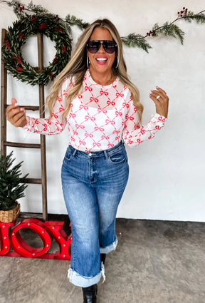 Red Ribbon Mesh Top - S148RD