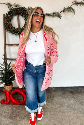 Candy Cane Cozy Cardigan - OT069PK