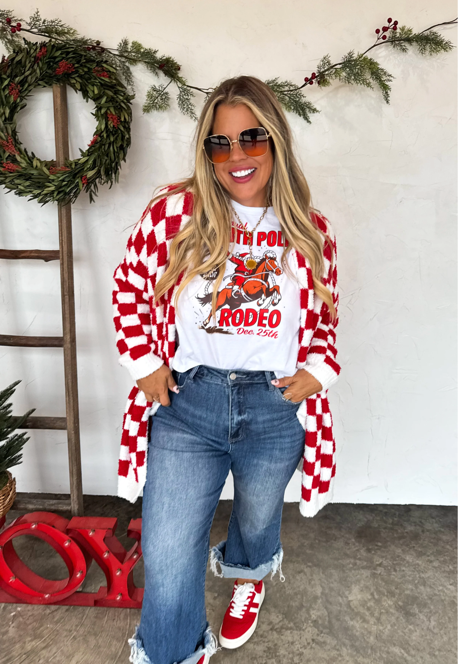 Tis the Season to Be Cute Checkered Cardigan - OT068RW