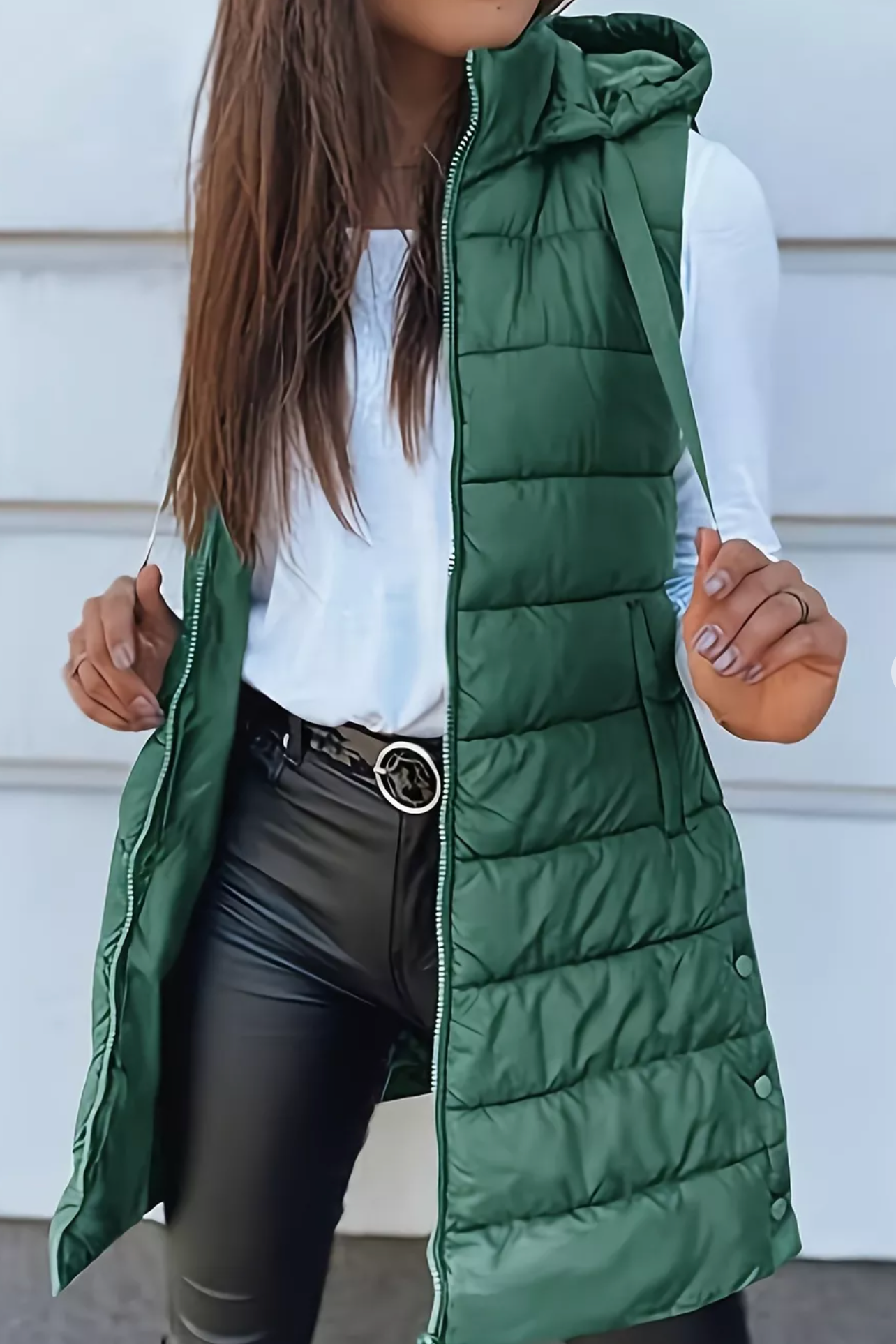 The Slay Look Forest Green Puffer Vest - OT070FG