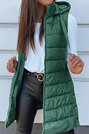 The Slay Look Forest Green Puffer Vest - OT070FG