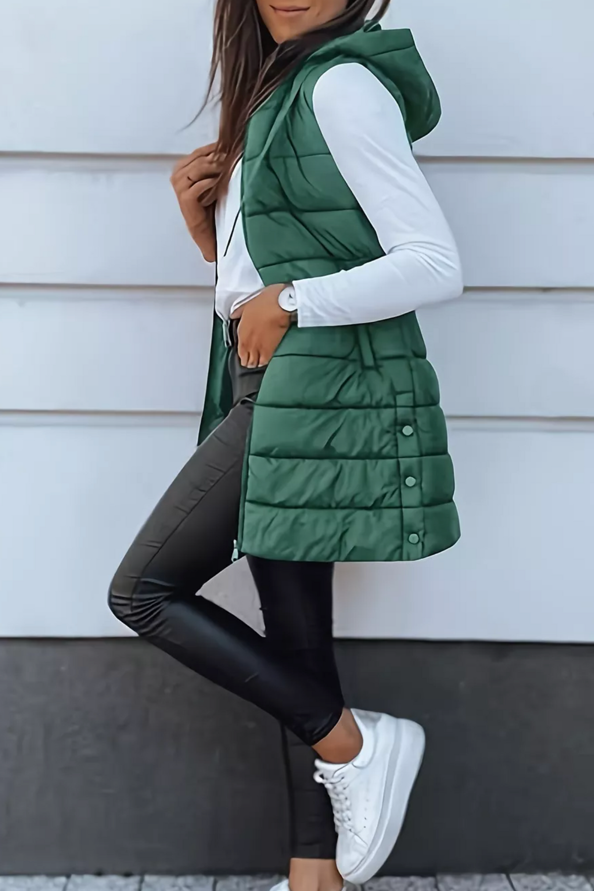 The Slay Look Forest Green Puffer Vest - OT070FG