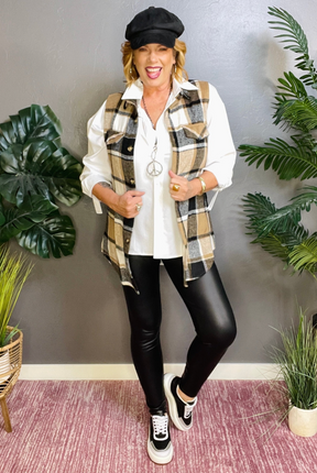 Plaid To The Bone Vest - OT089SY