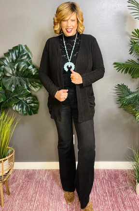 Love My Basics Ribbed Cardigan - OT090BK