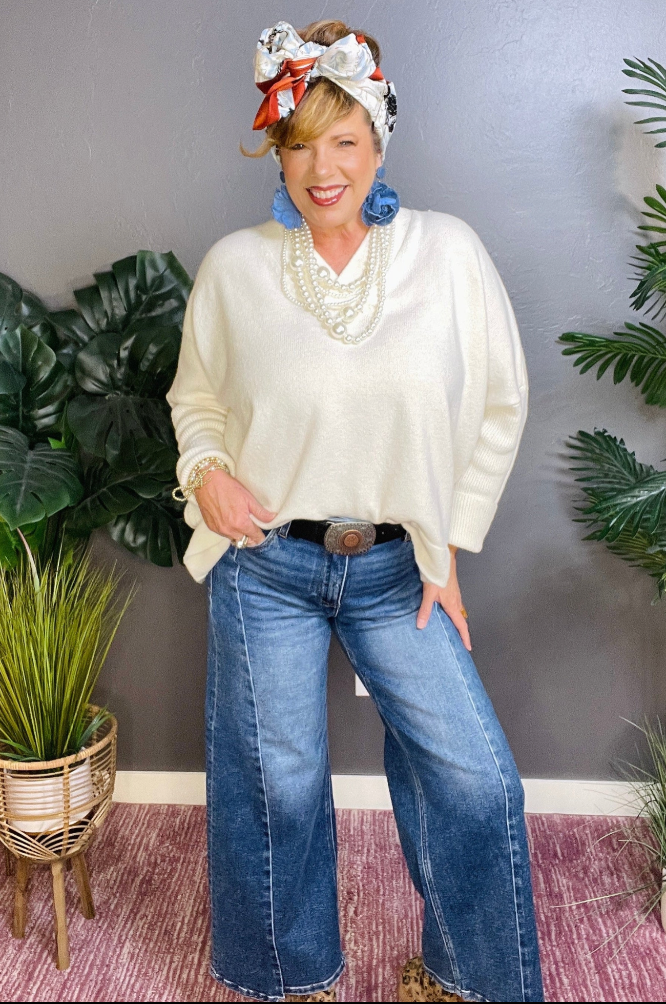 Simply Dreamy Cream V-Neck Sweater - S194CM