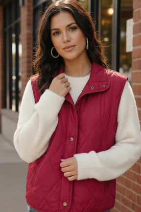 Cranberry Cozy Puffer Vest