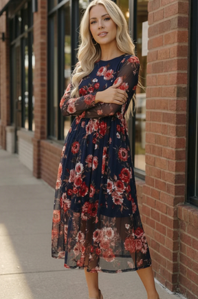 Rosy Romance Mesh Dress