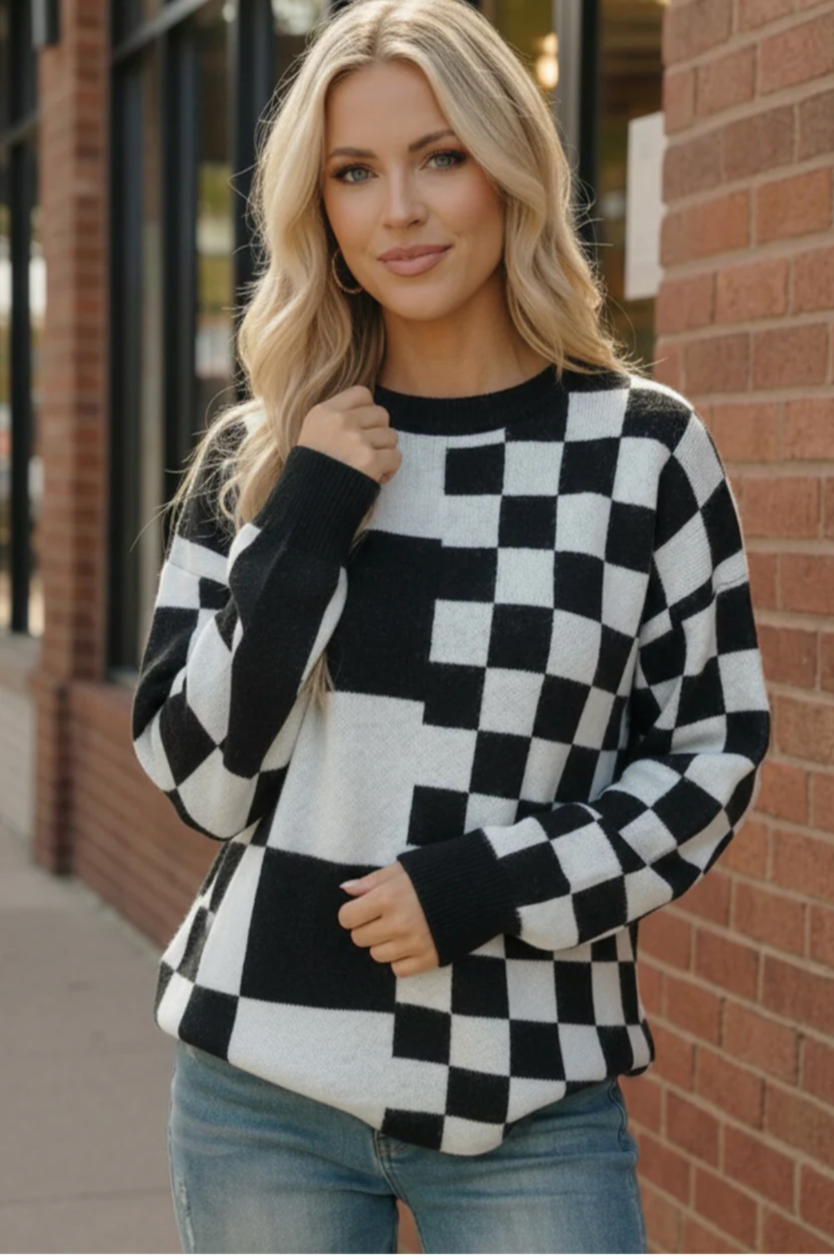 Pixel Perfect Black and White Pullover