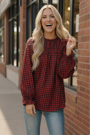 Wildwood Check Red Smock