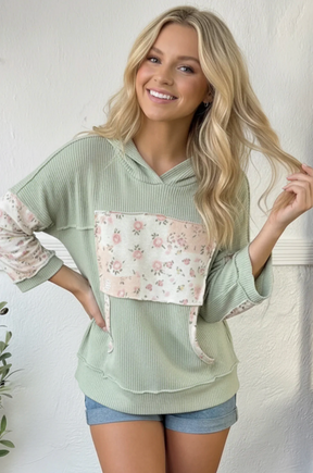 Happy Little Details Sage Pullover