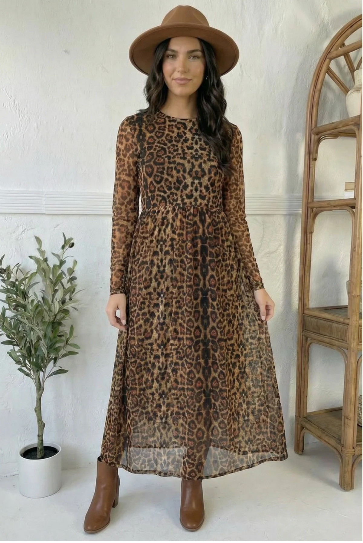 We Run the World Leopard Mesh Lined Dress