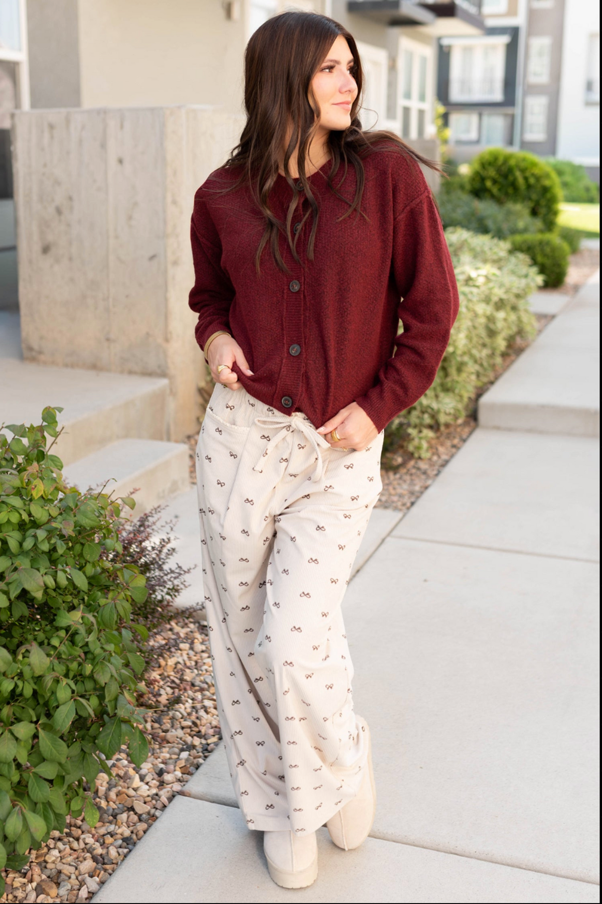 Bows Made Cute Corduroy Pants - P048AP