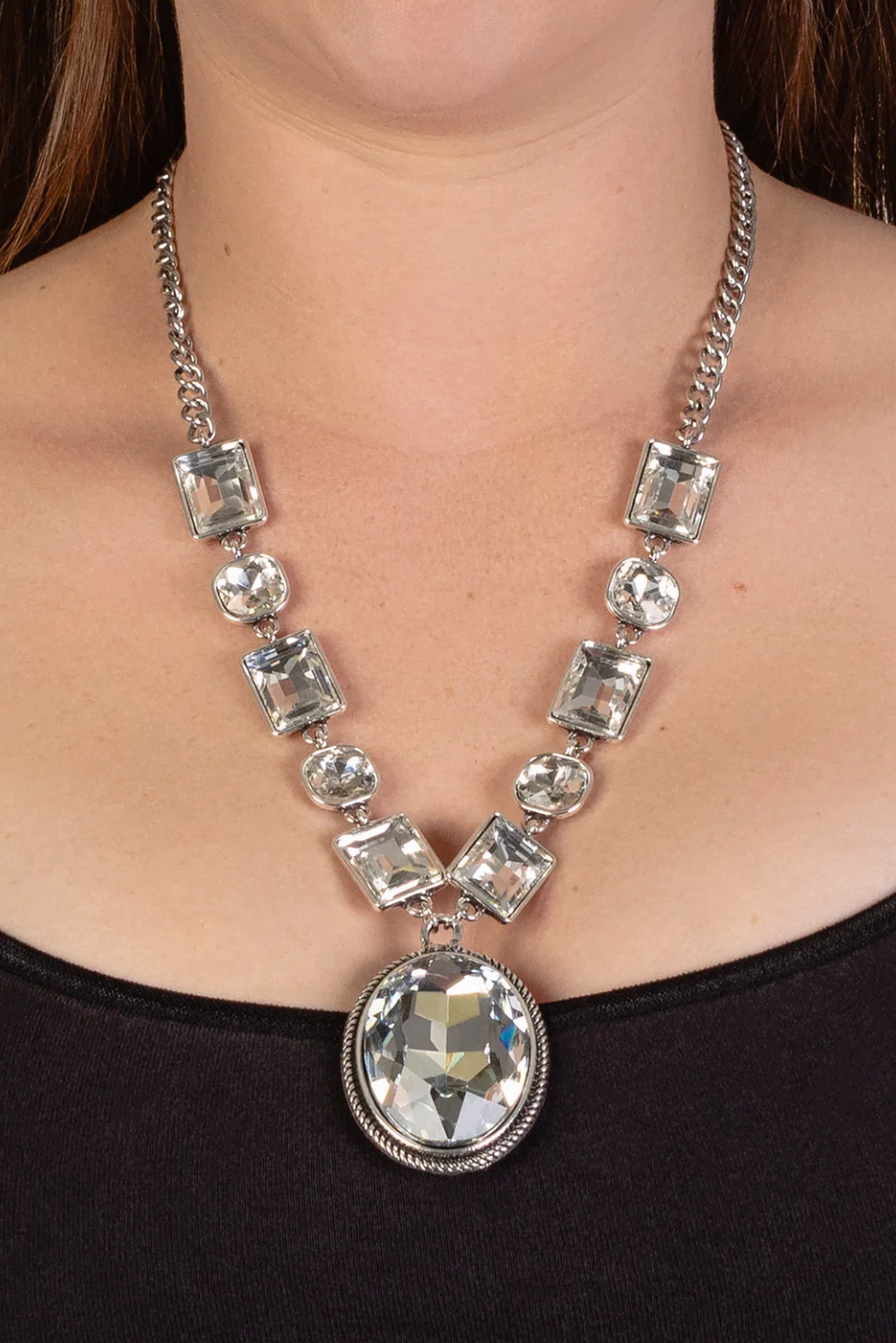 Crystal Clear Pendant Necklace - N123CR
