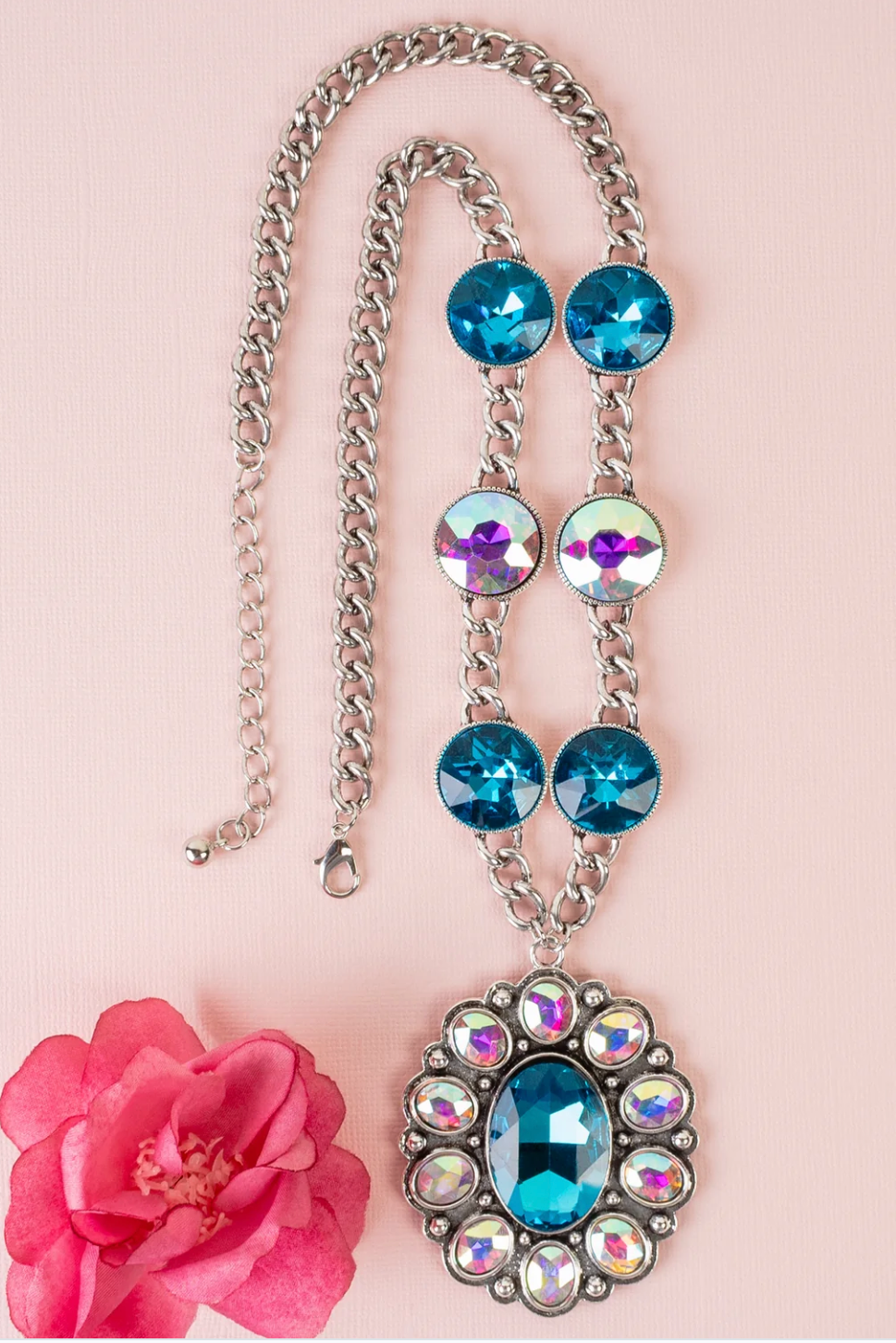 Crystal Turquoise Pendant Necklace - N126TU