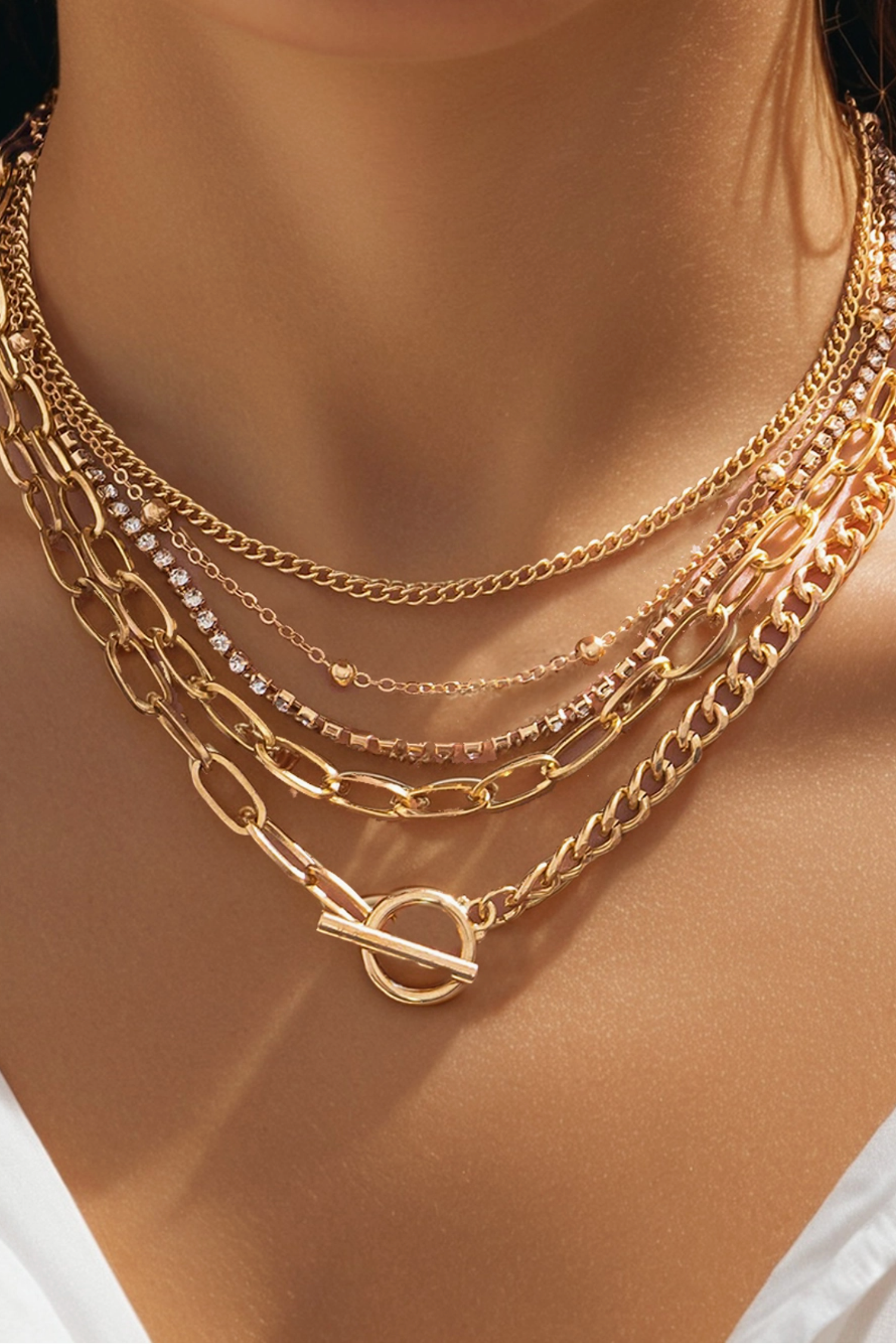 5pcs Layered Gold Necklace Set - N135GO