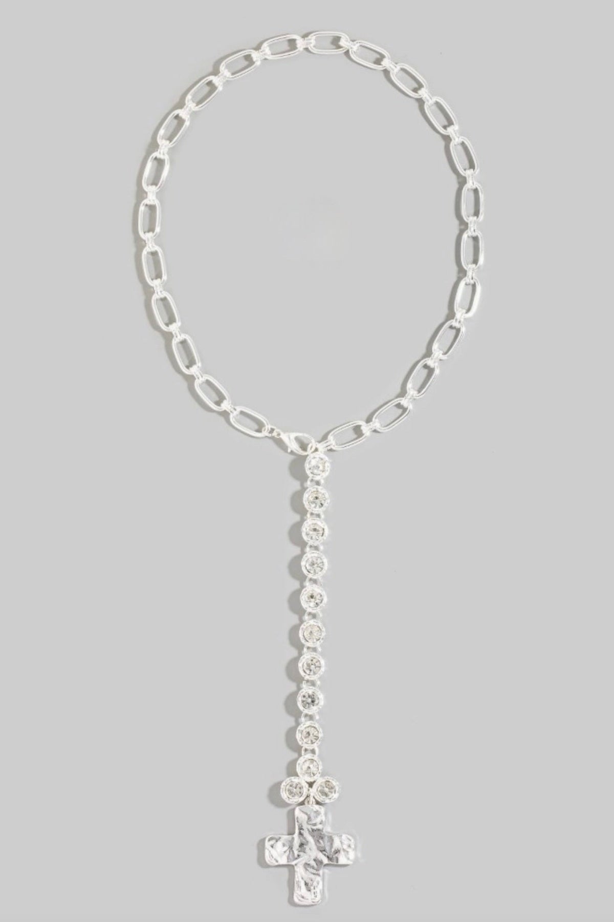 Silver Cross Pendant Y Necklace - N140SI