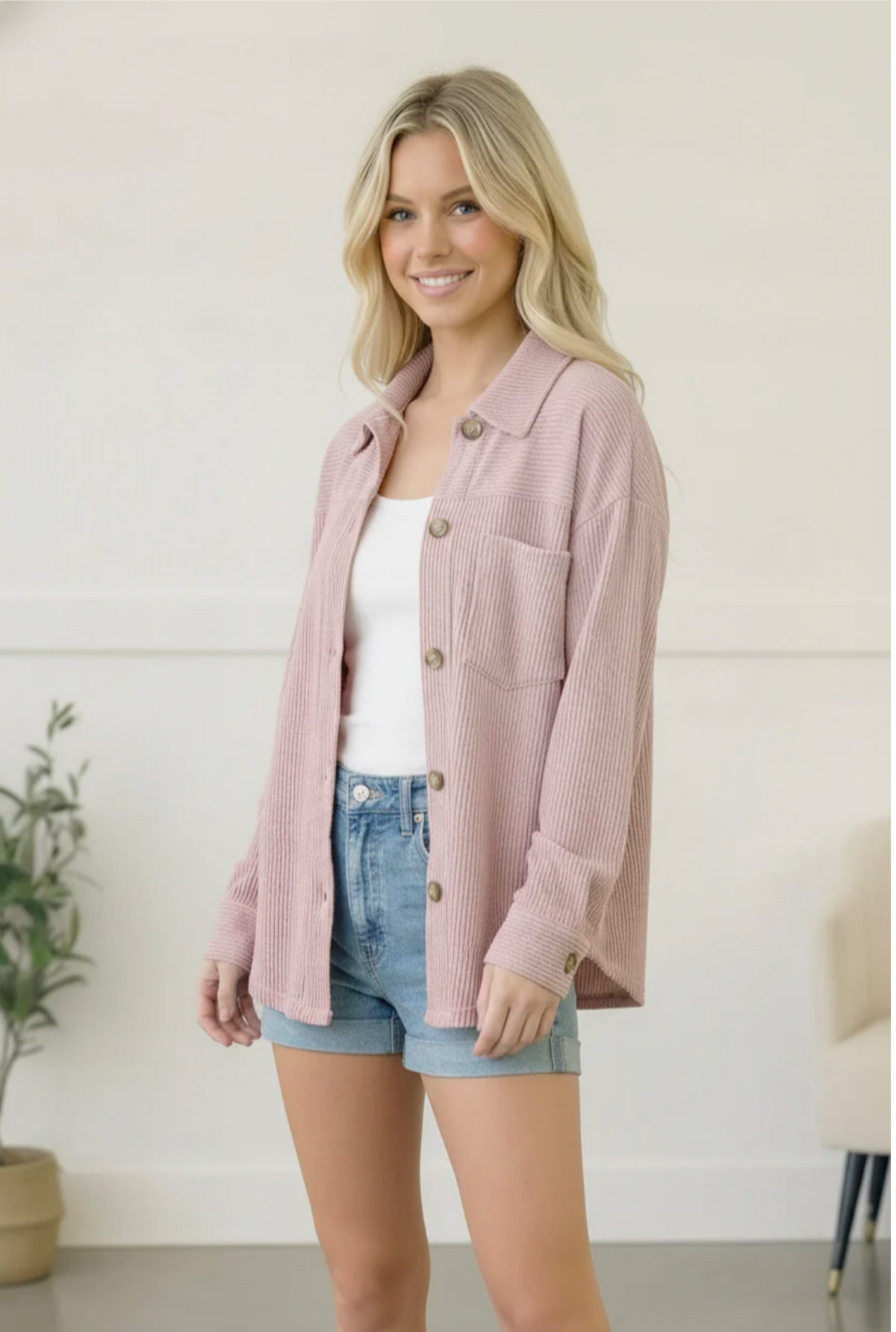 Coffee Run Corduroy Shacket