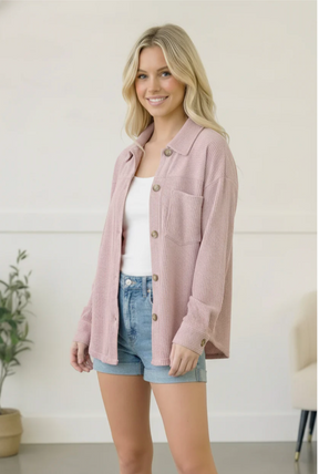 Coffee Run Corduroy Shacket