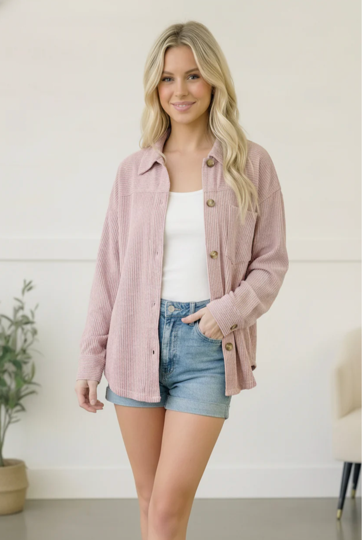 Coffee Run Corduroy Shacket