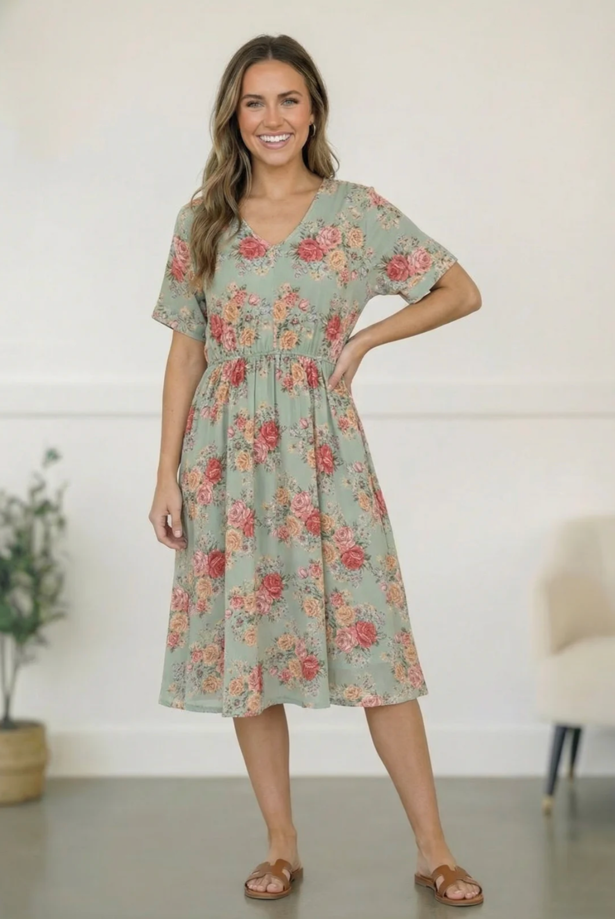 Spring at a Garden Wedding Midi Dress