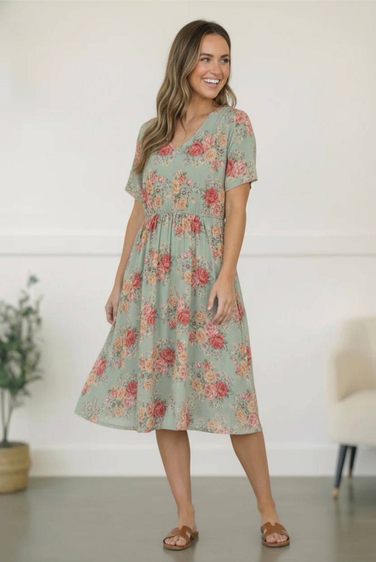 Spring at a Garden Wedding Midi Dress