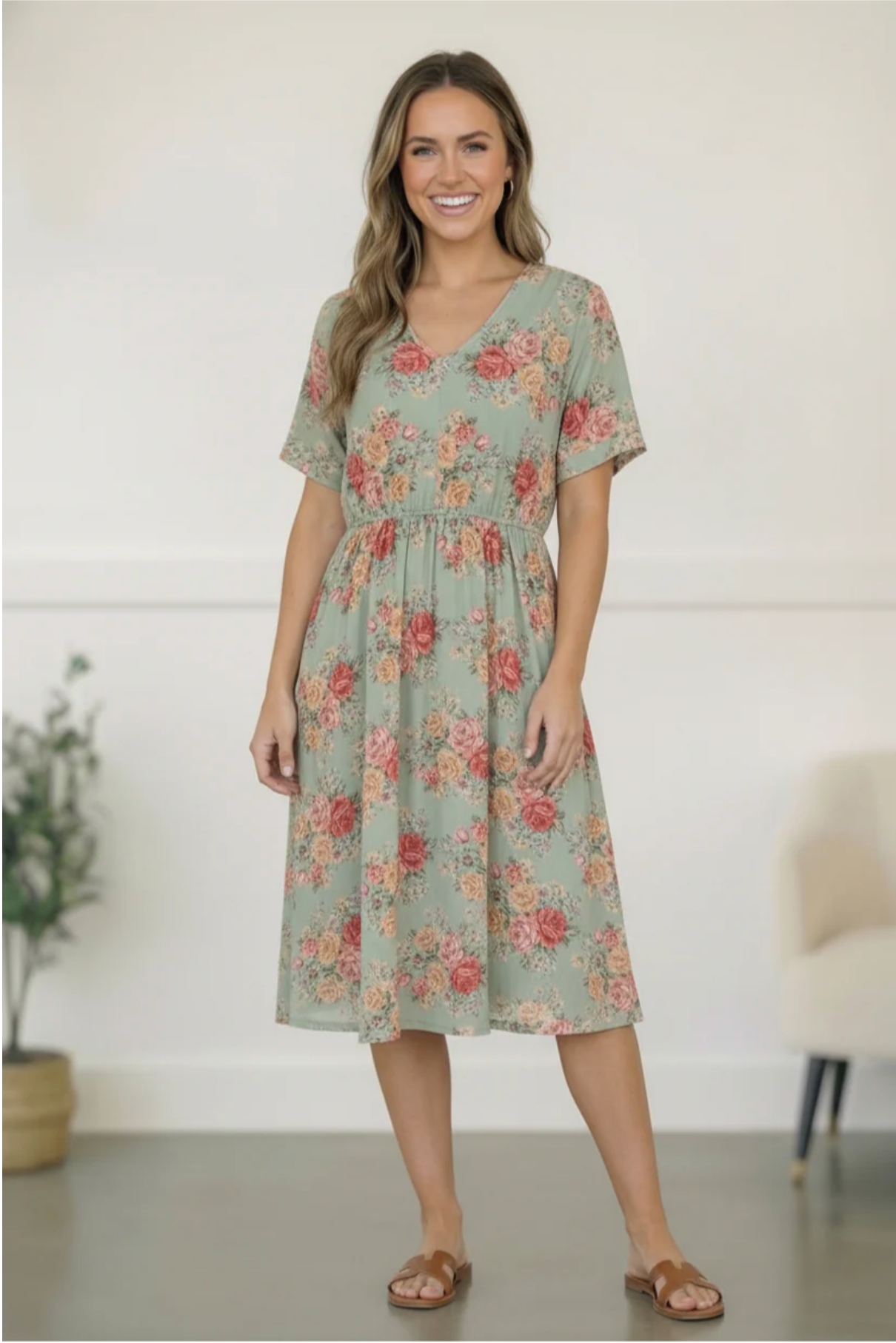 Spring at a Garden Wedding Midi Dress