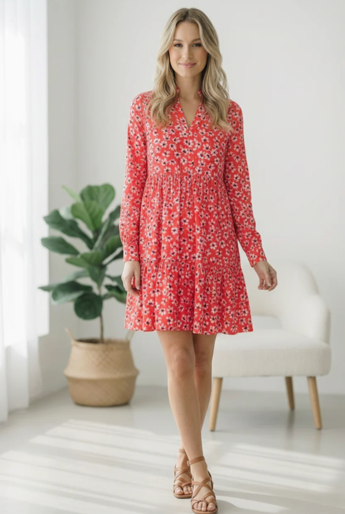 Cherry Blossom Twirl Floral Dress