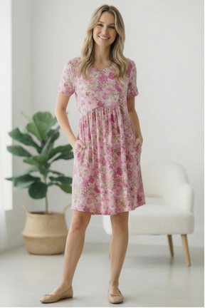 In the Sunshine Fuchsia Babydoll Dress