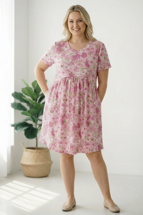 In the Sunshine Fuchsia Babydoll Dress