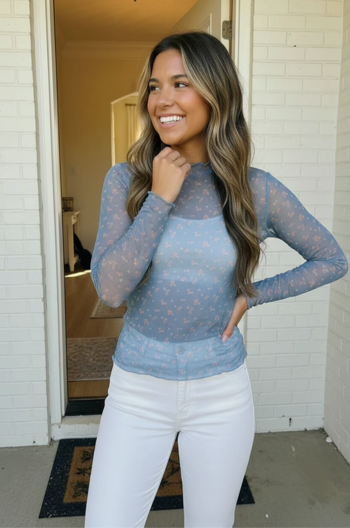 Oh My Darling Floral Mesh Top