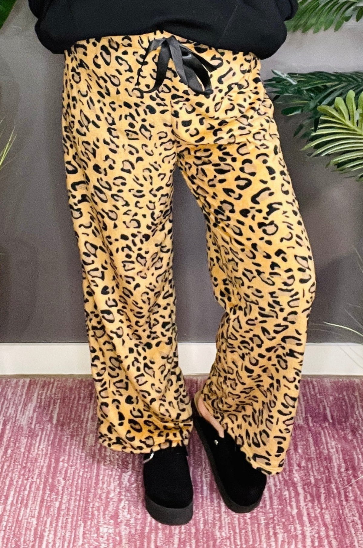 Soft And Cozy Brown Leopard Wide Leg - P078BLE