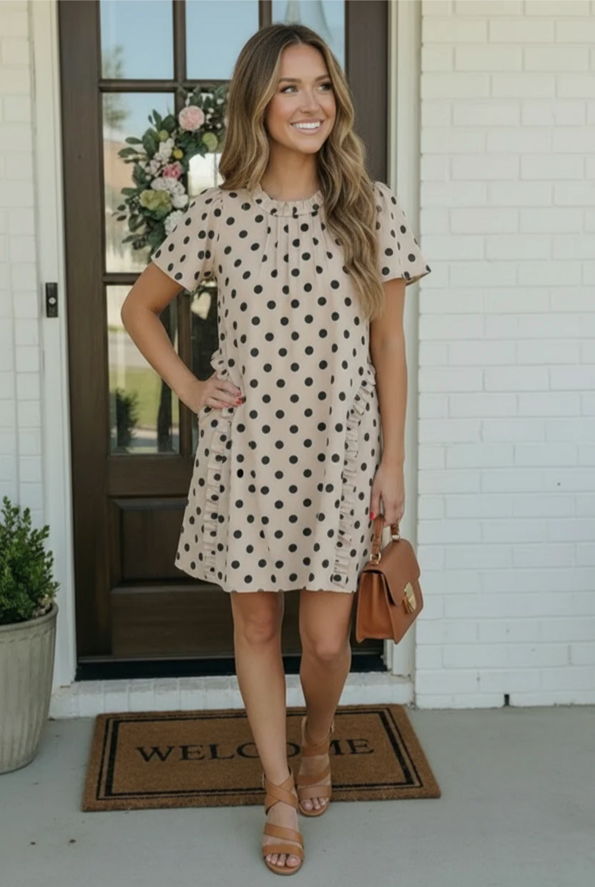 Spotted Something Sweet: Polka Dot Ruffle Mini Dress