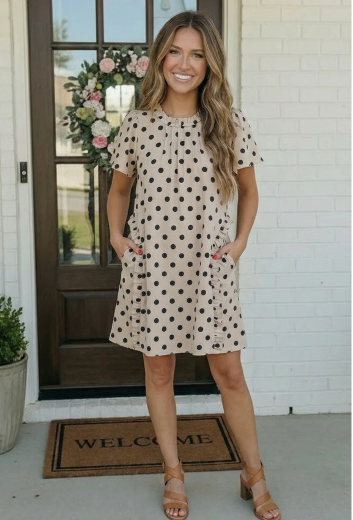 Spotted Something Sweet: Polka Dot Ruffle Mini Dress