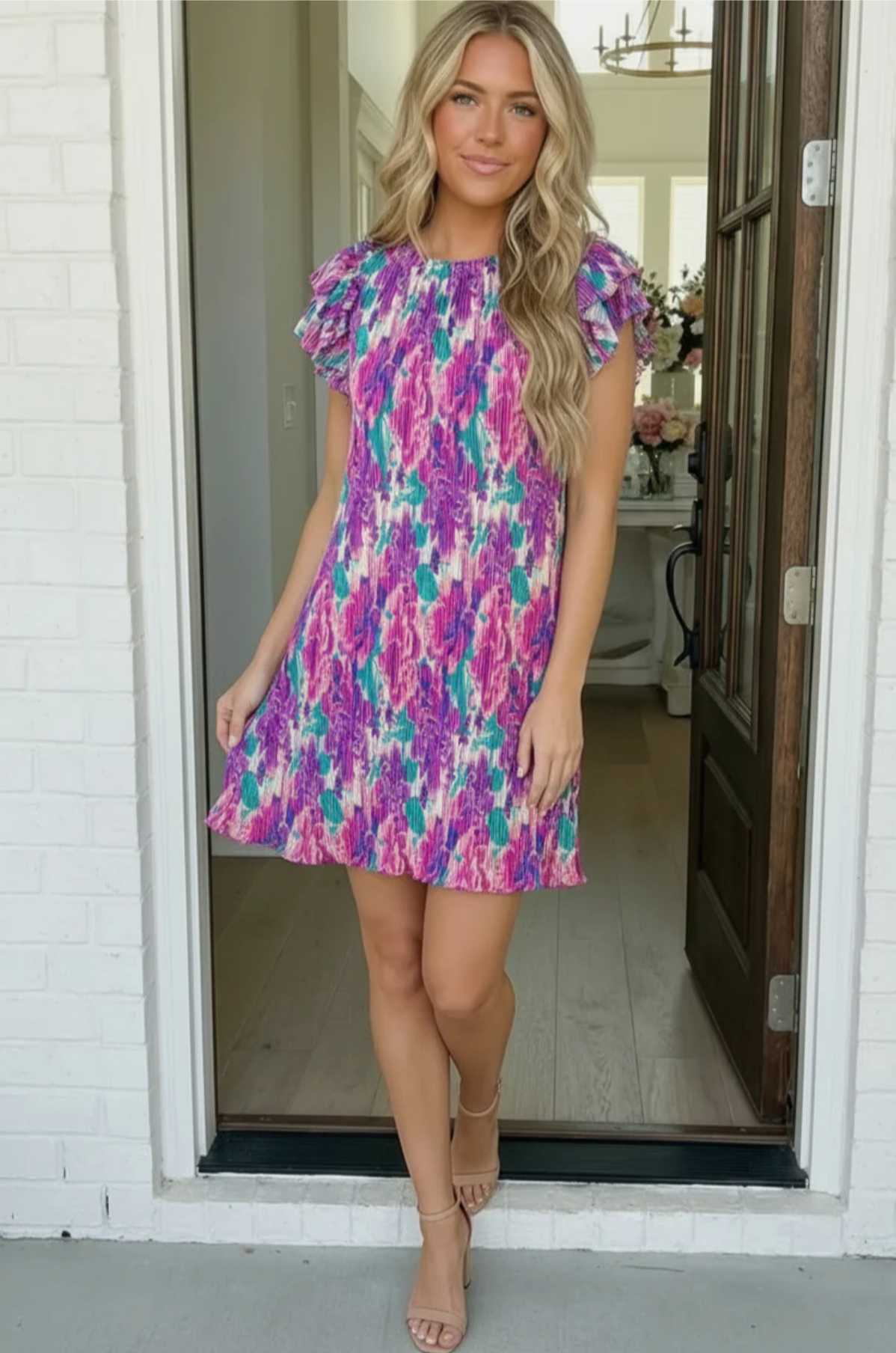 Pretty in Purple Pleated Mini Dress