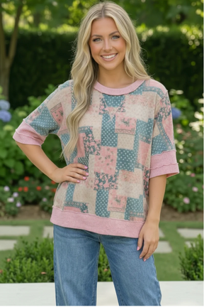 Patchwork Dreams Short Sleeve Top