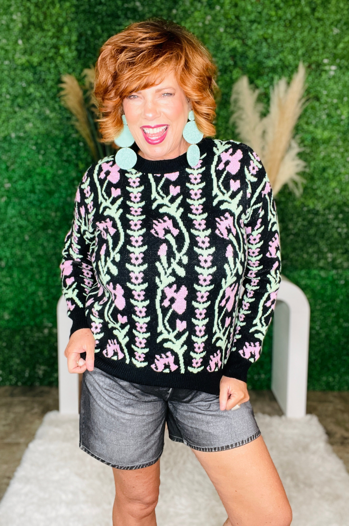 Garden Party Black Sweater - S574BK