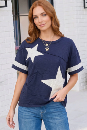 Star Power Navy Varsity Tee