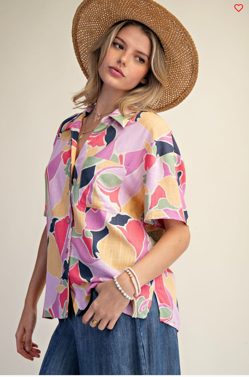 Watercolor Whimsy Top - S727LI