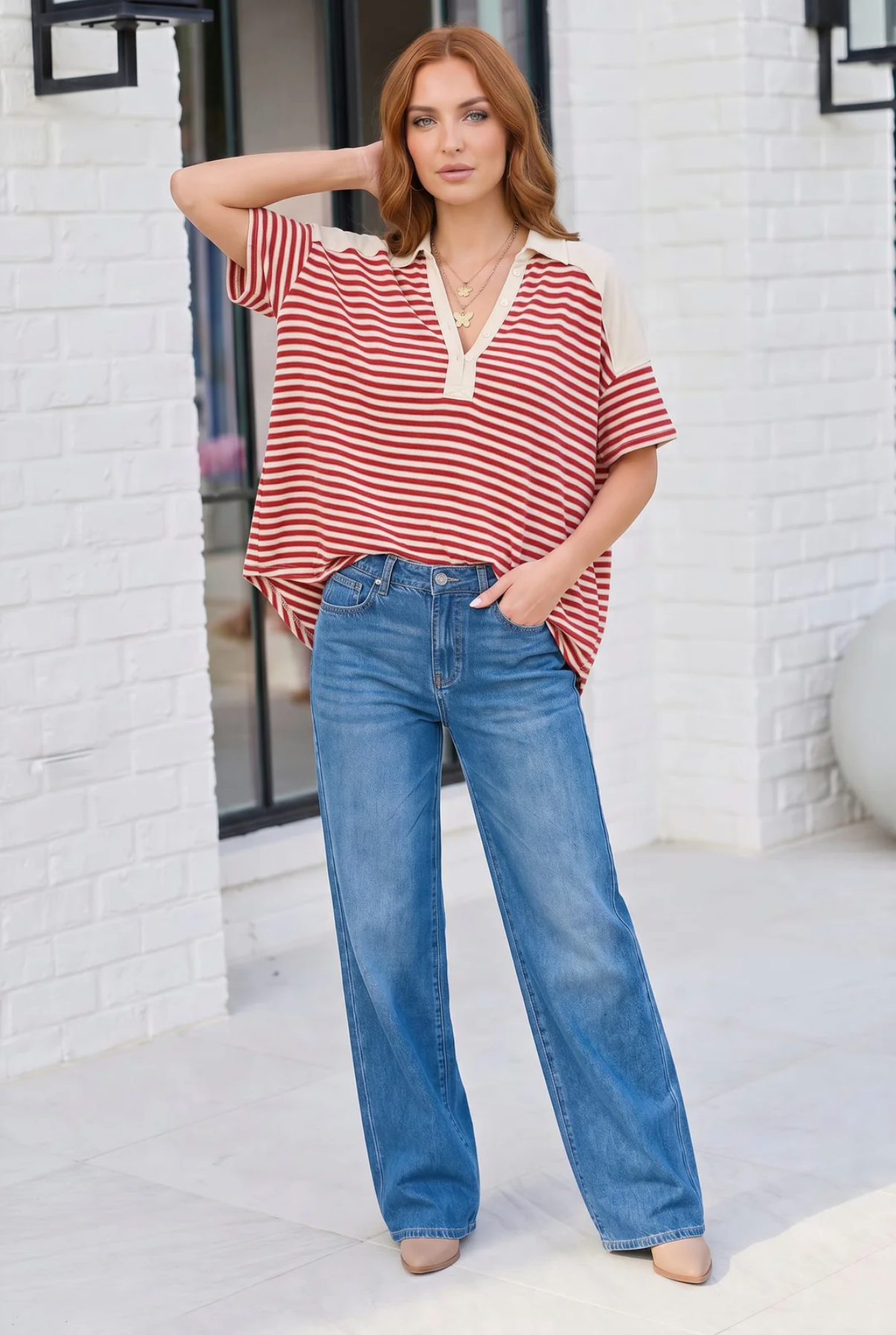 Shark Bite Color Block Top