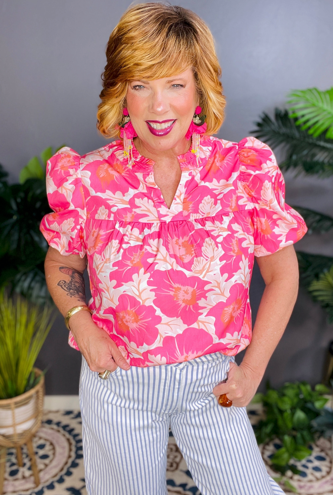 Main Street Muse Pink Top - S770PK