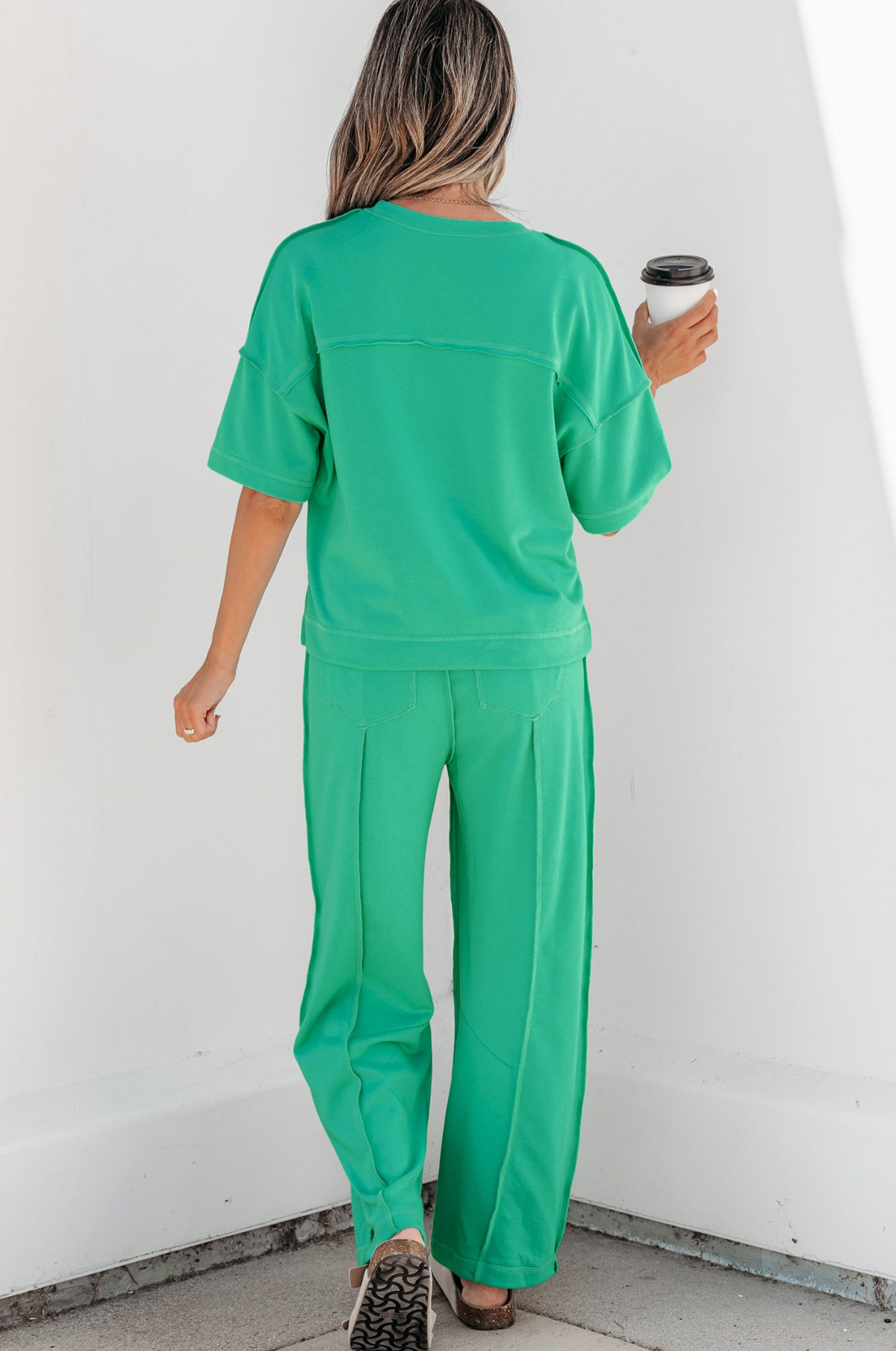 Here For It Green Top and Barrel Pant Set - SET091GN