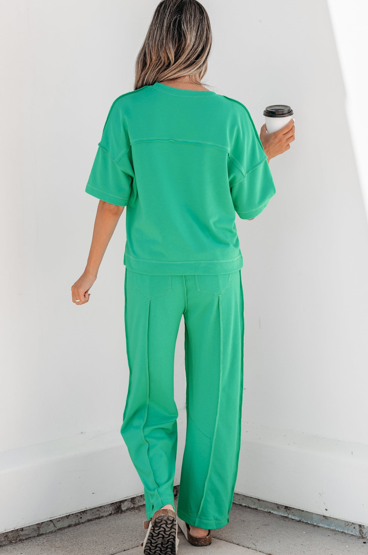 Here For It Green Top and Barrel Pant Set - SET091GN