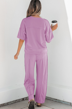 Here For It Orchid Top and Barrel Pant Set - SET093ORC